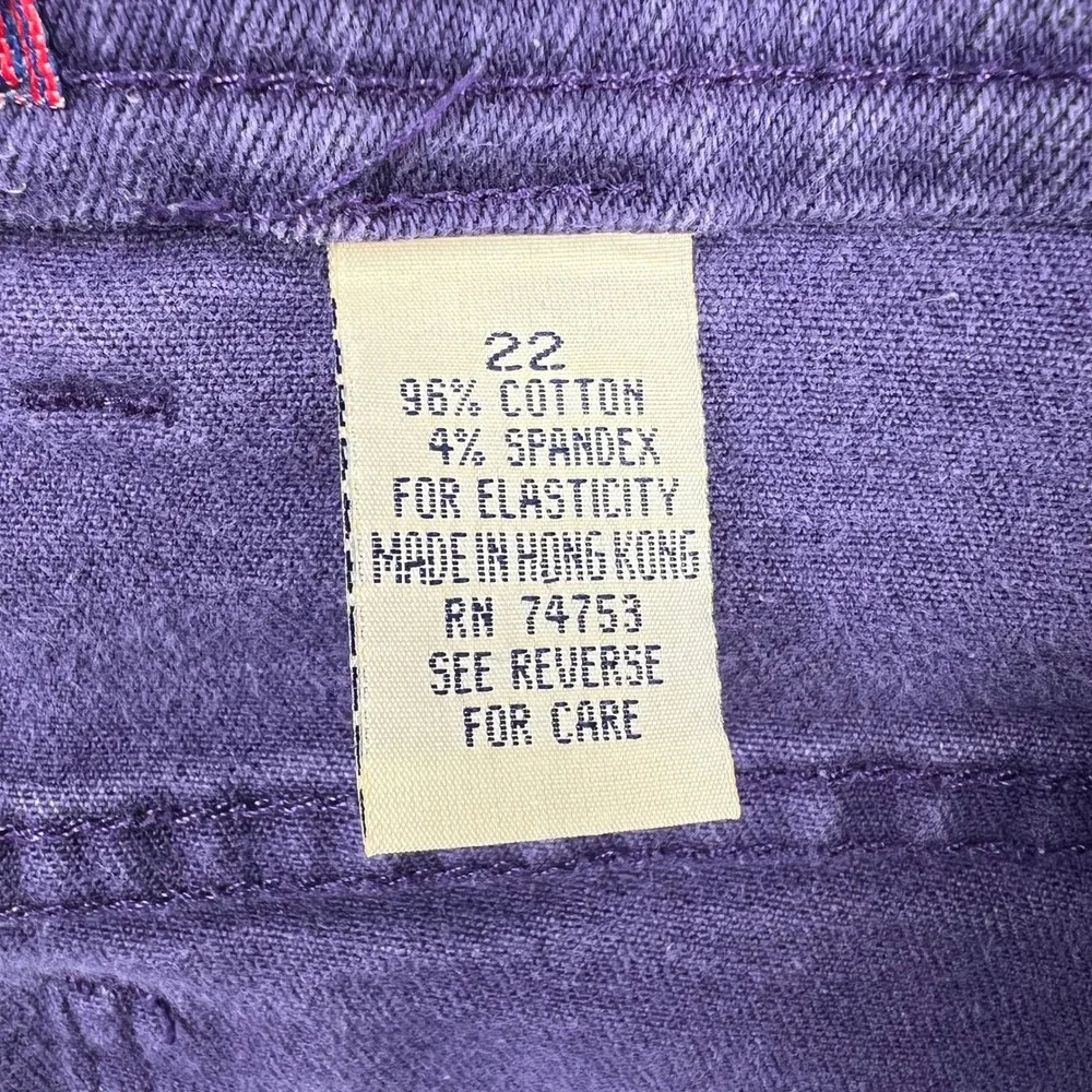 Denim & Co Jeans Women 22 Purple High Rise Tapered Leg Stretch Cotton